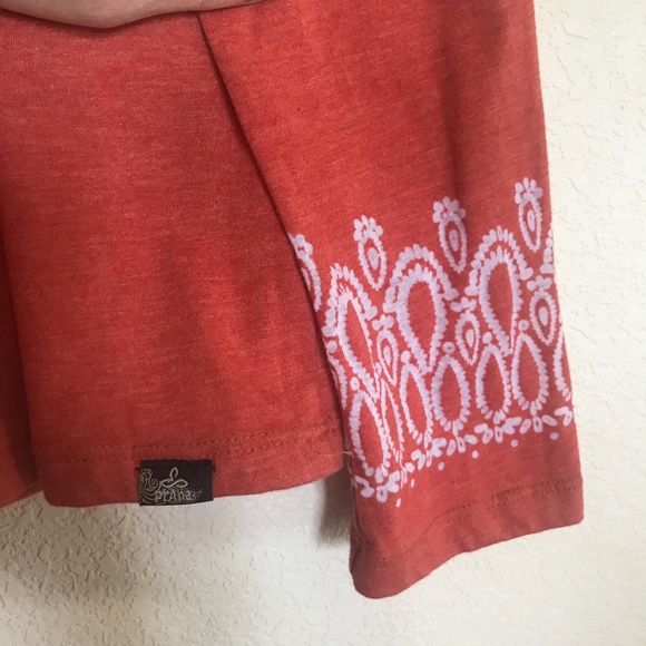 Prana Coral with White Embellished Boho Tunic Top - Picture 4 of 6